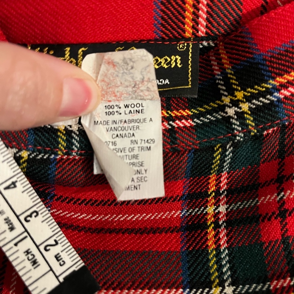 Vintage Highland Queen Red Tartan Wool Kilt Skirt – 24” Waist - Picture 4 of 7